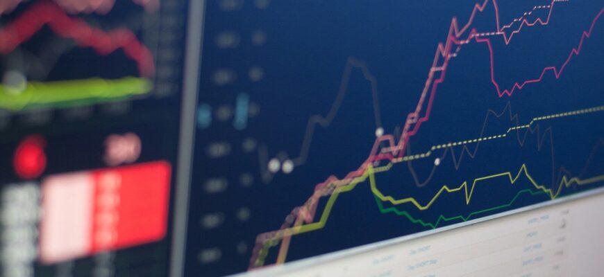 close-up photo of monitor displaying graph